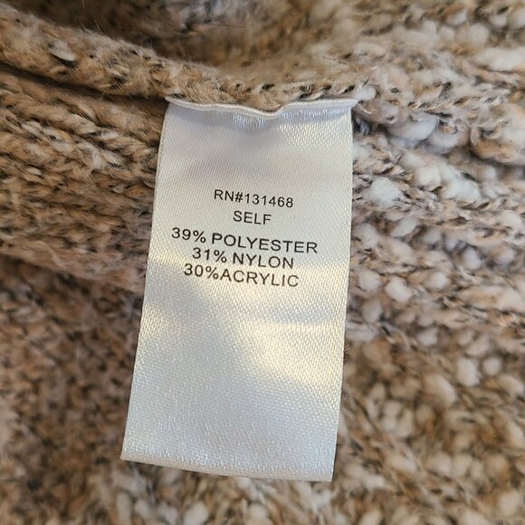 Fate Chunky Knit Cozy Sweater Khaki Tan Crewneck Long Sleeve Womens XL Pullover - Picture 8 of 8